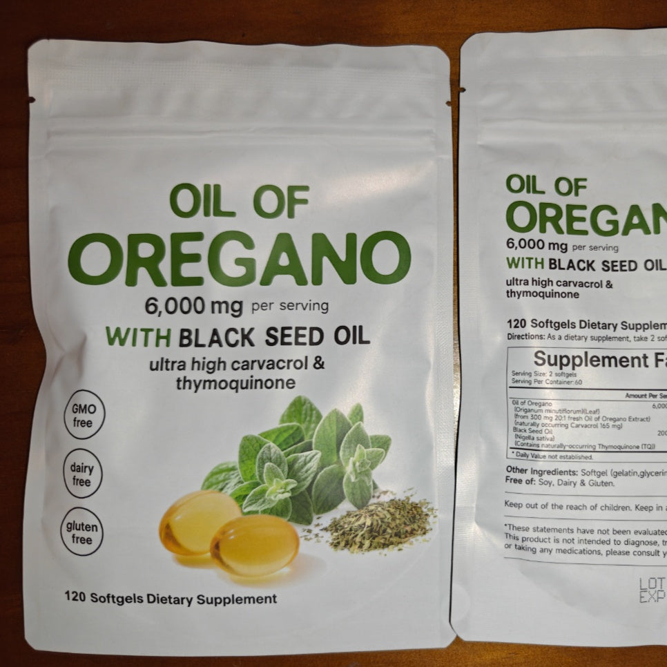 Oil of Oregano & Black Seed Oil 6,000mg - 120 Softgels
