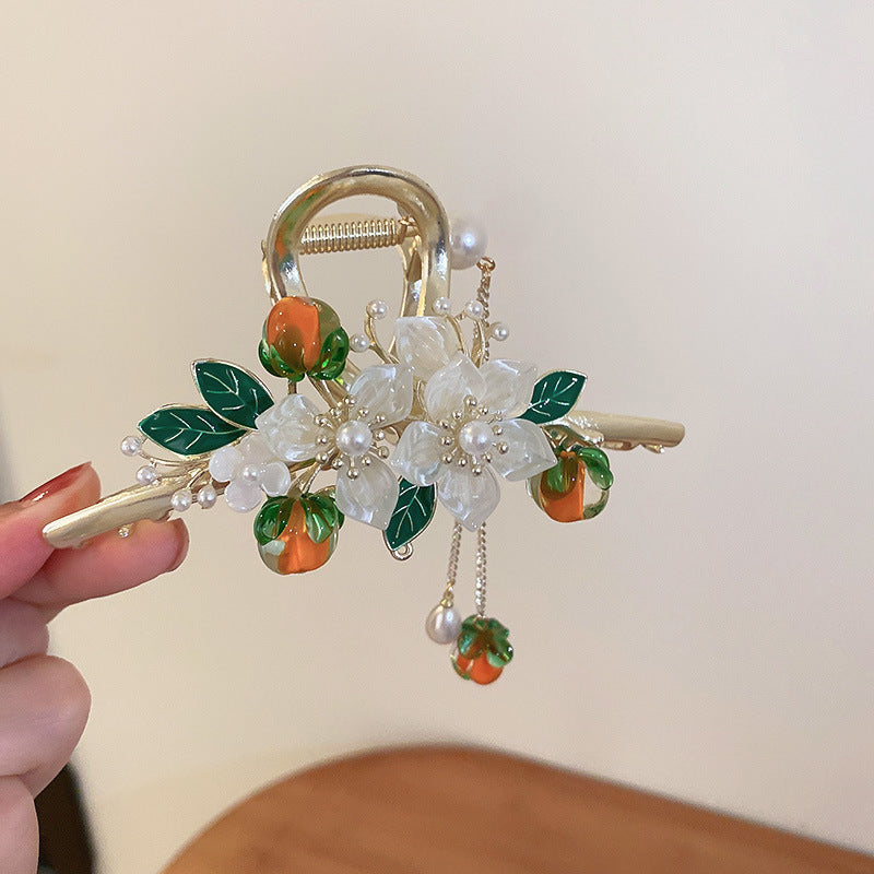 Gold Persimmon Shark Clip Hair Grip