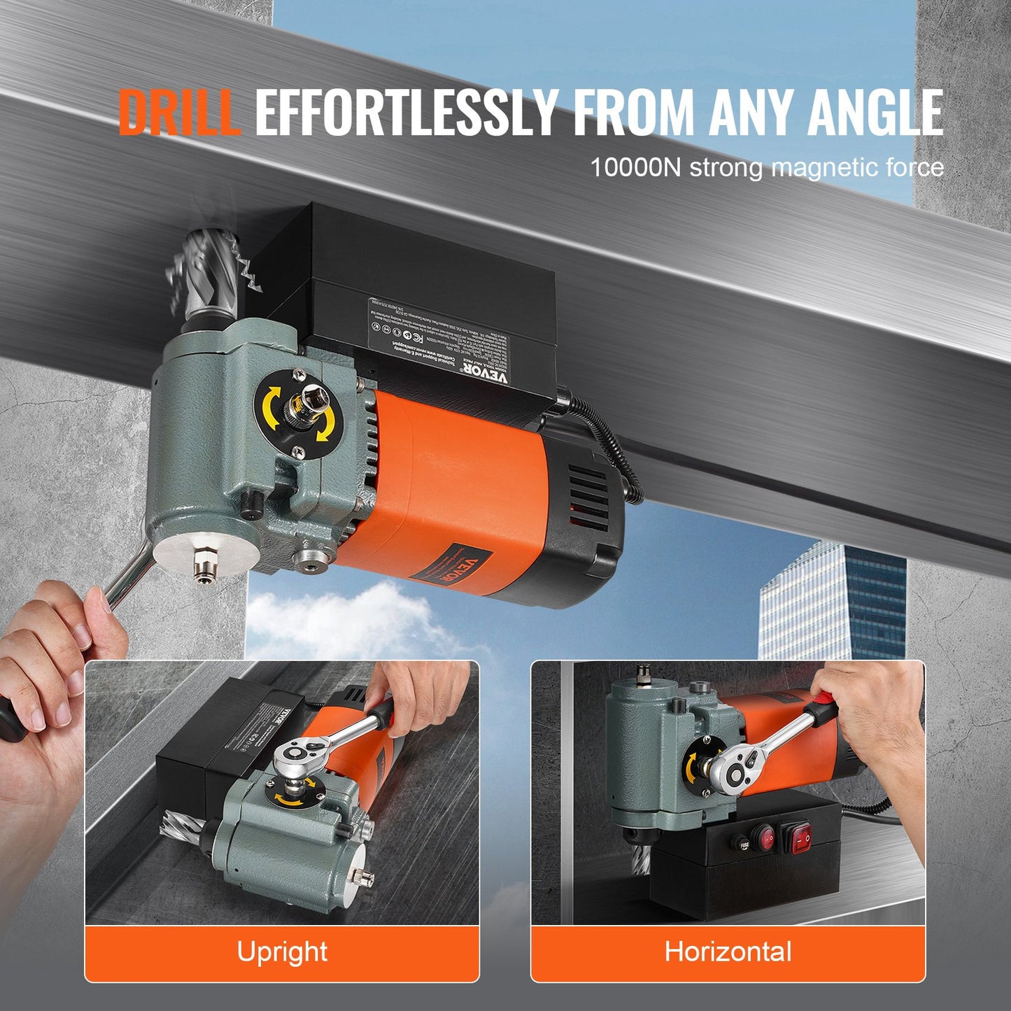 1300W Magnetic Drill Press - Compact Portable Mag Drill with Safety Features