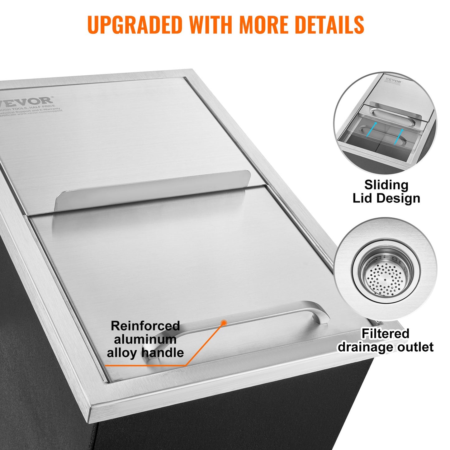 Drop-In Stainless Steel Ice Chest - 40.9 Qt Outdoor Cooler