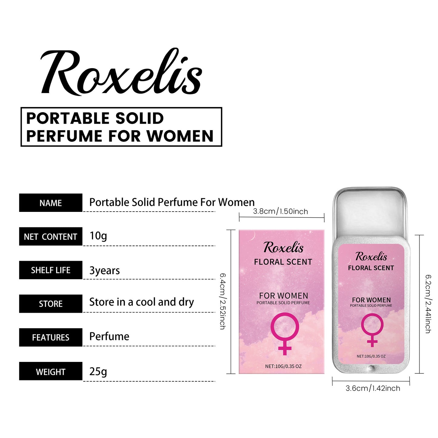 Floral Solid Perfume Balm - Long Lasting Portable Fragrance for Women