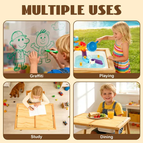 Toddler Sensory Activity Table with Storage Bins - Indoor Outdoor Water & Sand Play