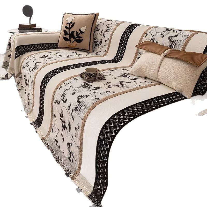 Chinese Ancient Style Chenille Sofa Cover - Universal Four Seasons Dust Protector