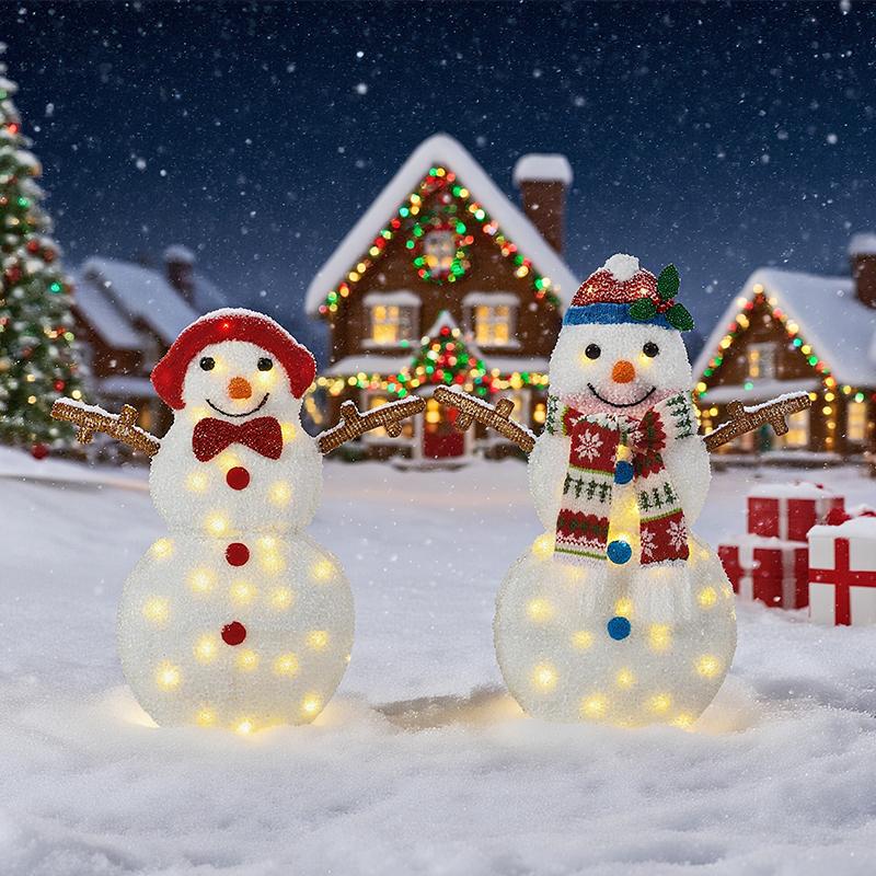 Cute Snowman Decorative String Lights - Warm White LED