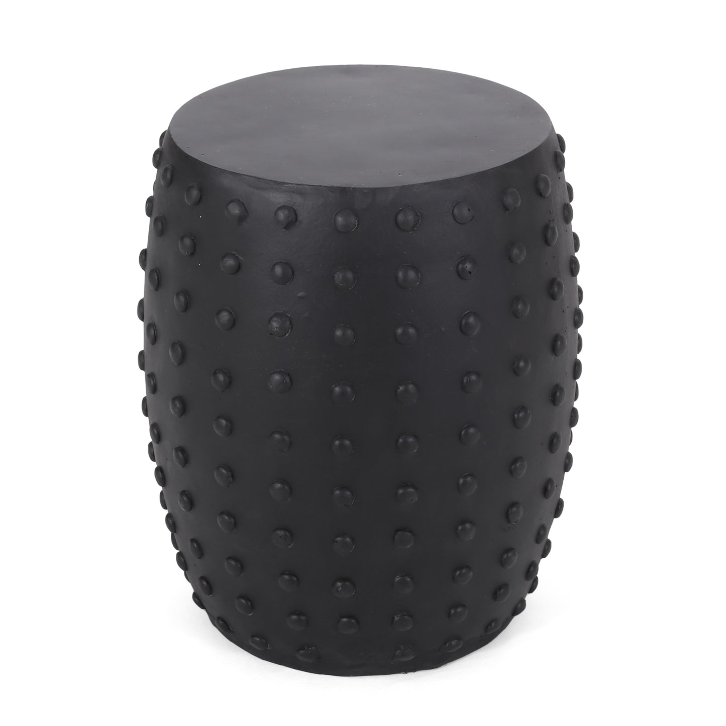 Lightweight Concrete Side Table - Matte Black Outdoor Accent Table