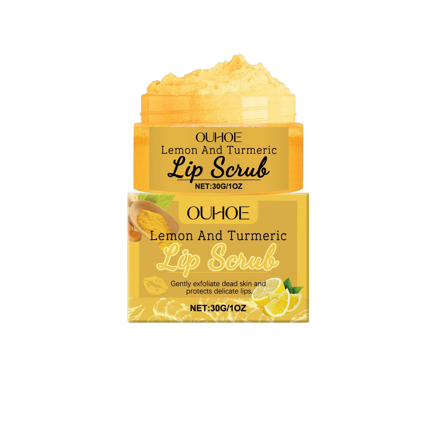 Lip Scrub with Lemon and Turmeric - 30g Natural Facial Exfoliant