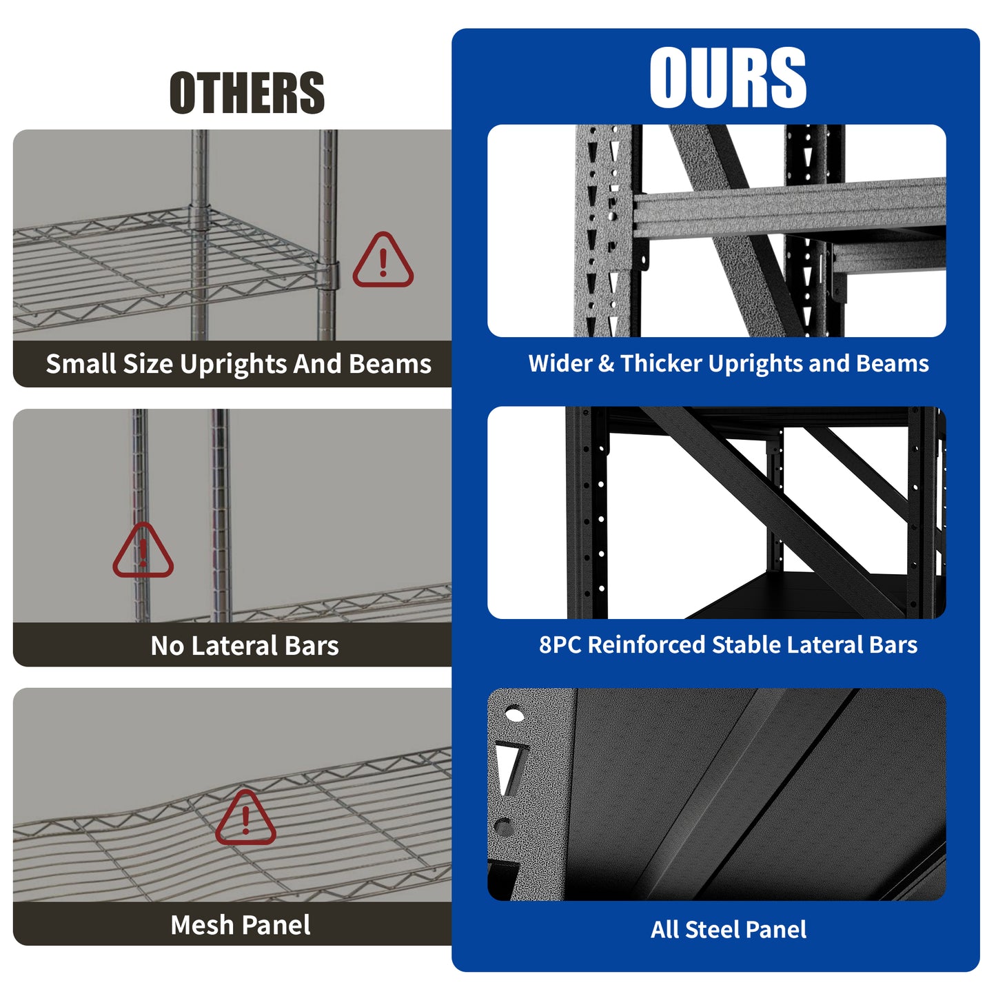 5000 Lbs Heavy Duty Garage Shelving, 4-Shelf Adjustable Metal Storage