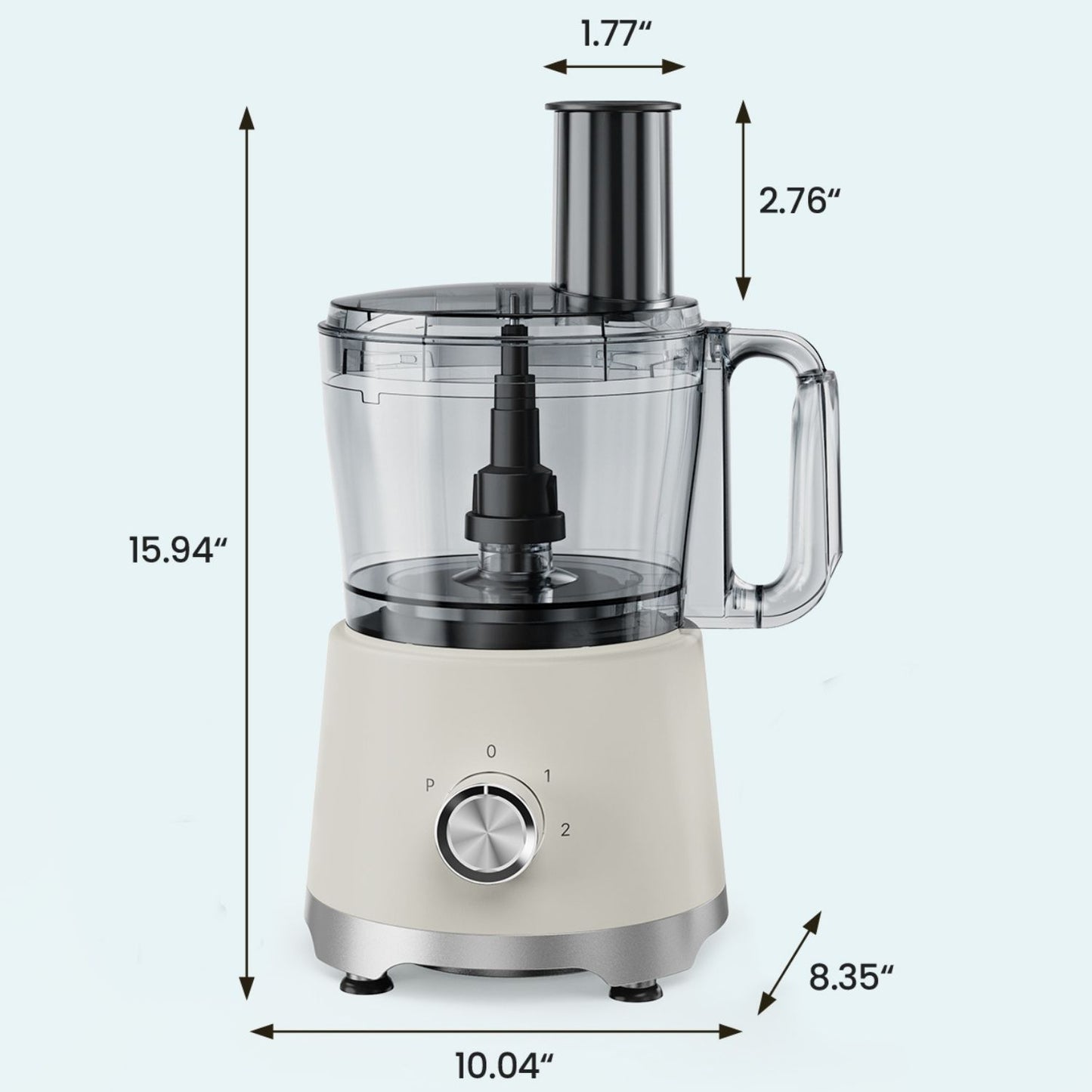Food Processor 10.5 Cup, Vegetable Chopper 5 Blades 3 Modes, Large