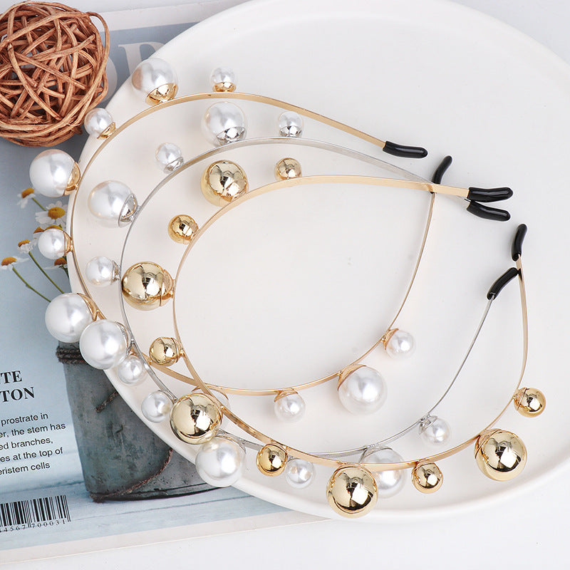 Women's Gem-Inlaid Headband with Gold Plating