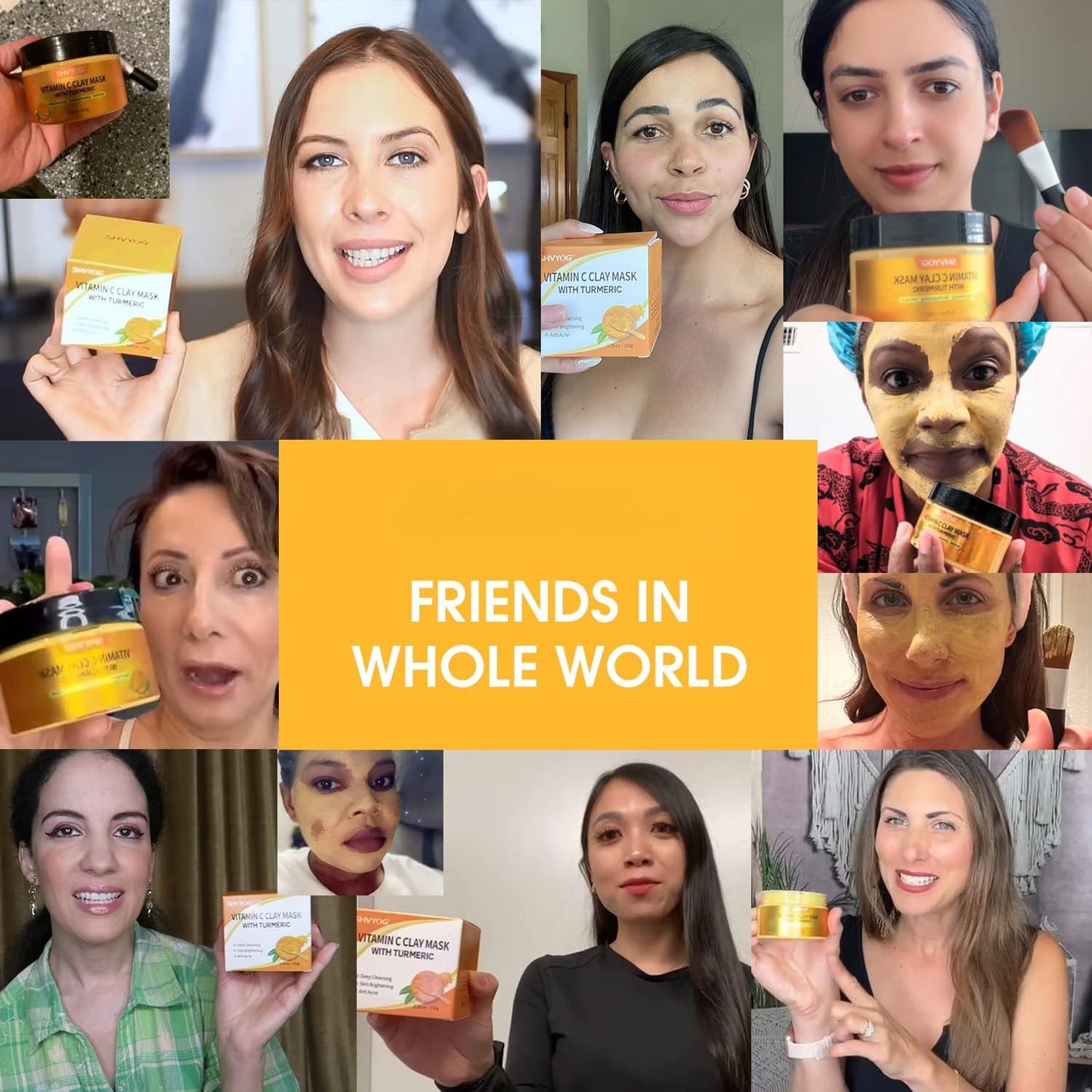 Turmeric Vitamin C Clay Mask - Deep Cleansing Face Mask for Pore Refining