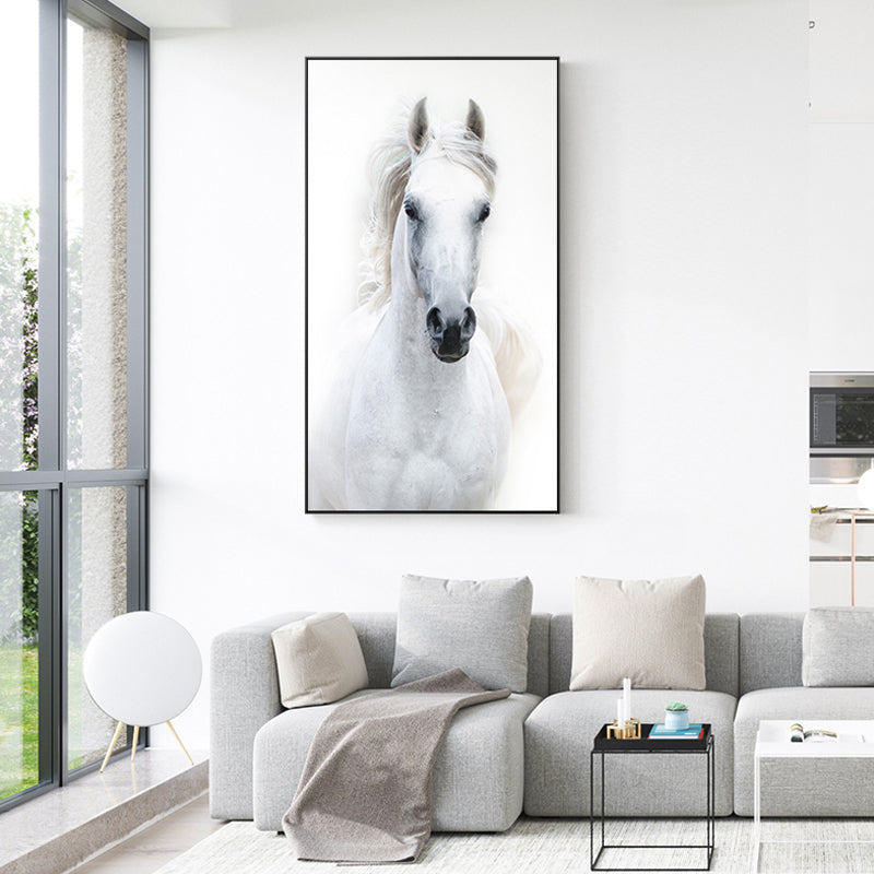 White Horse Canvas Wall Art Animal Poster Print Multiple Sizes