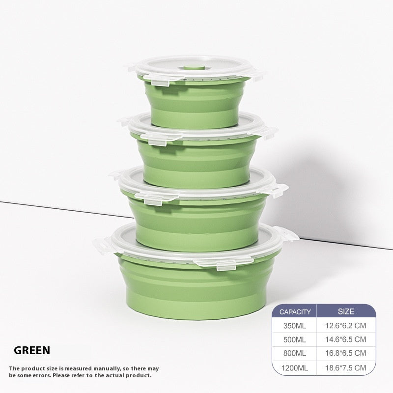 Outdoor Silicone Folding Lunch Box Set - Reusable Food Storage Container