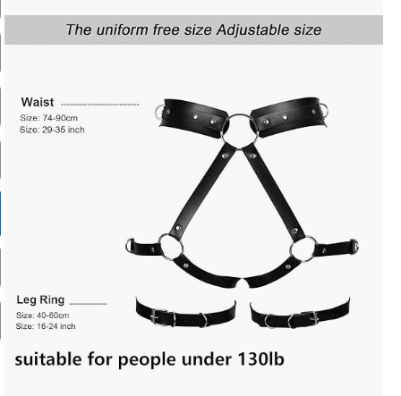 Punk Leather Body Chain Harness - Layered Waist & Leg Chains