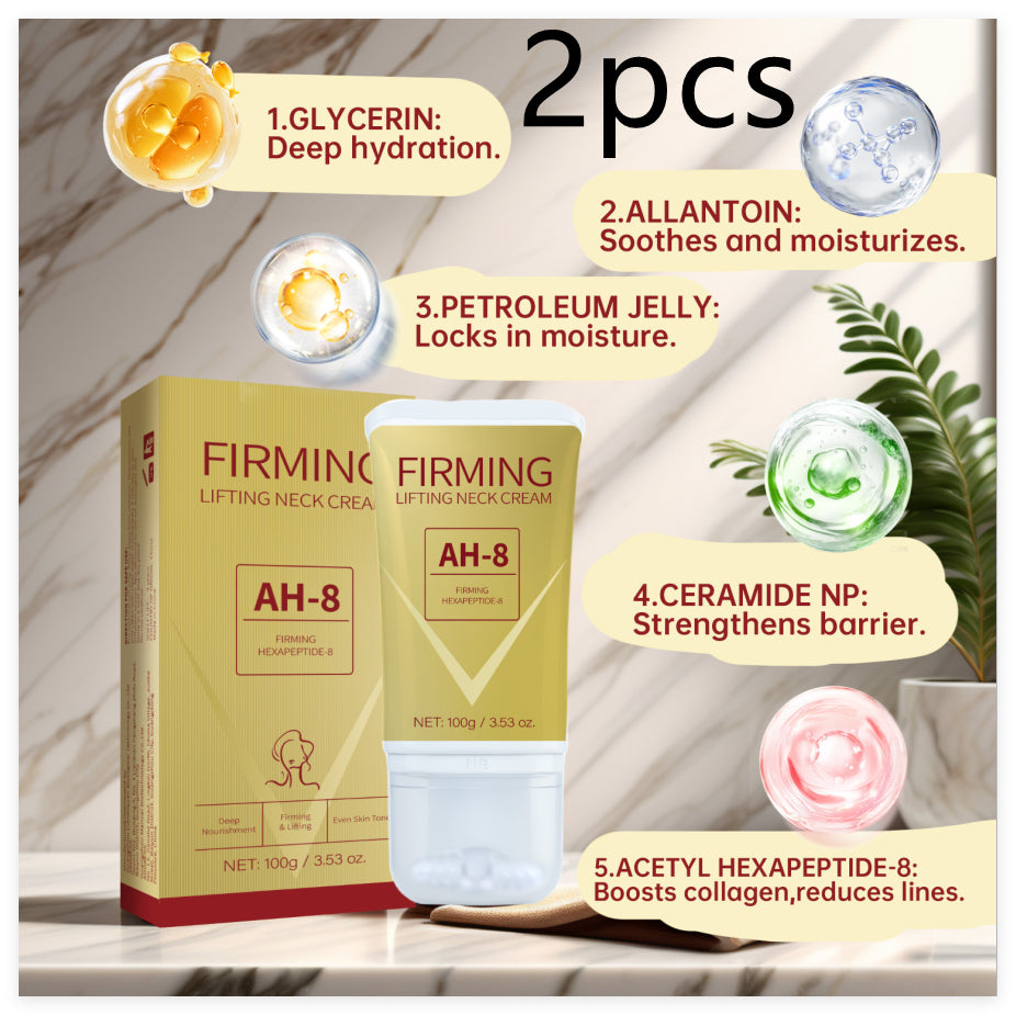 Neck Firming Cream with Roller Massager - Lifts & Tightens Skin - 120g