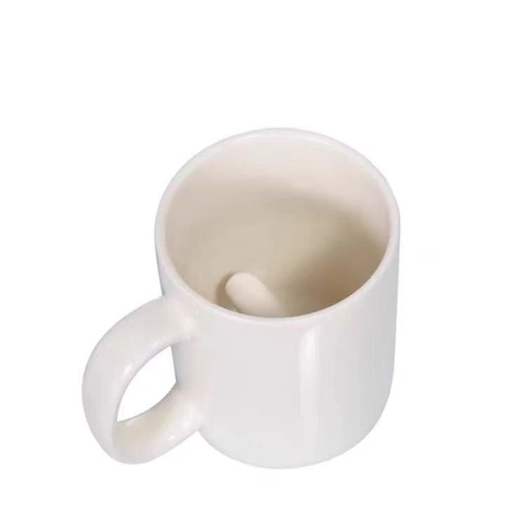 Novelty Ceramic Middle Finger Mug - 201/300ml Spoof Cup for Gifts