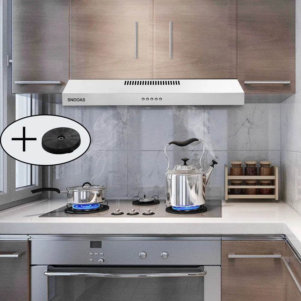 Stainless Steel Under Cabinet Range Hood Vent with 230 CFM and 3-Speed Fan – Kitchen Cooker Hood