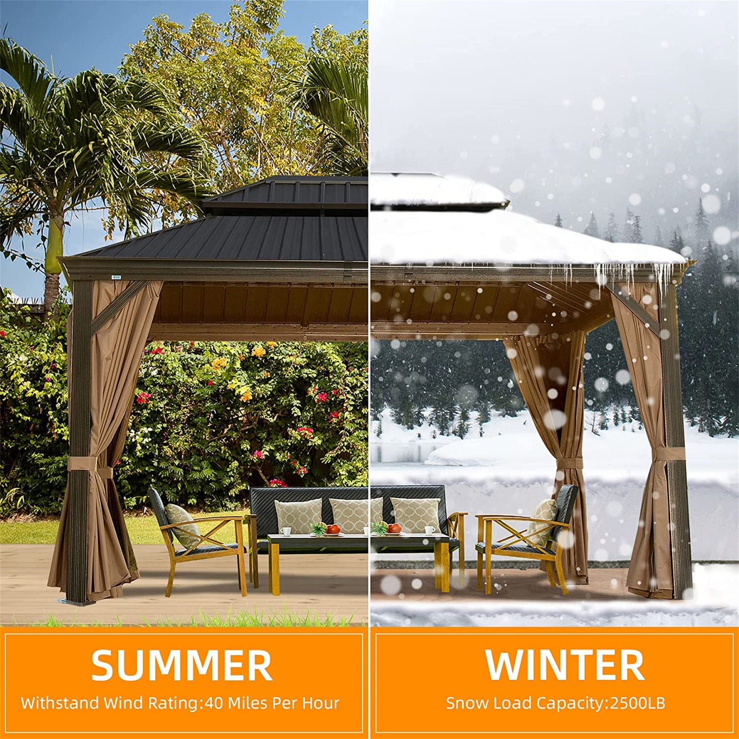 10 X 12 Hardtop Gazebo Outdoor Aluminum Gazebos Grill With Galvanized
