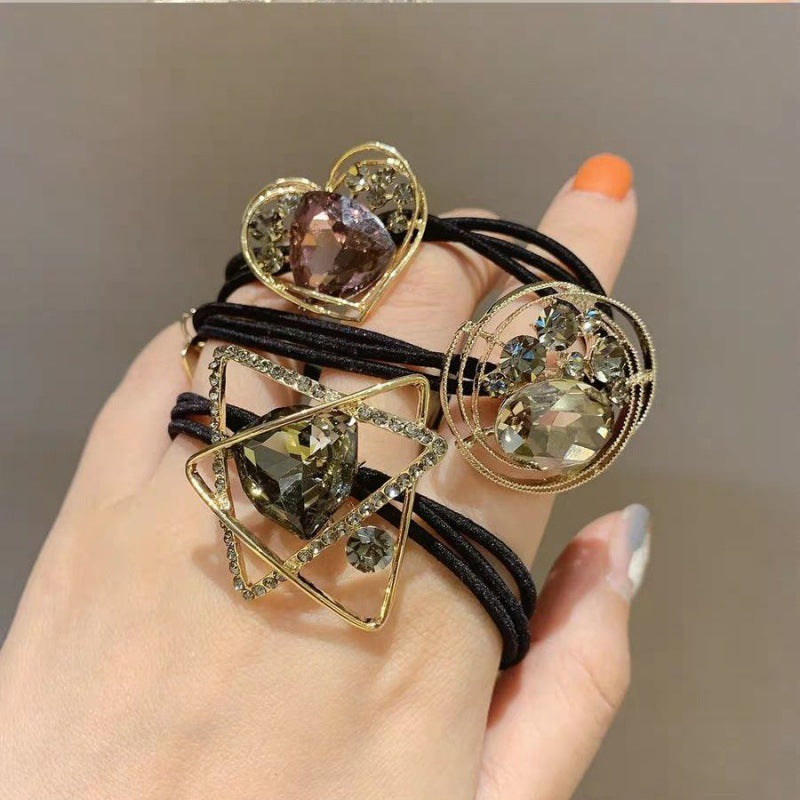 Geometric Rhinestone Hair Rope with Multiple Colors