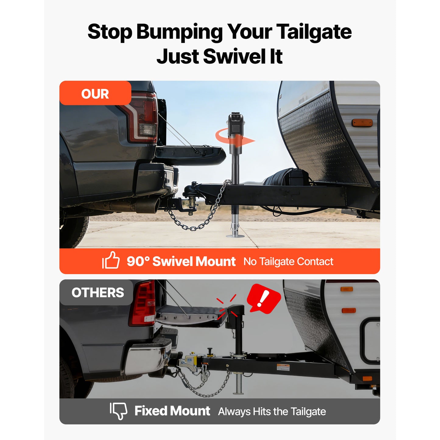 Electric Trailer Jack 7500 Lbs Capacity for RV Camper Travel Trailer Waterproof LED Light 12V