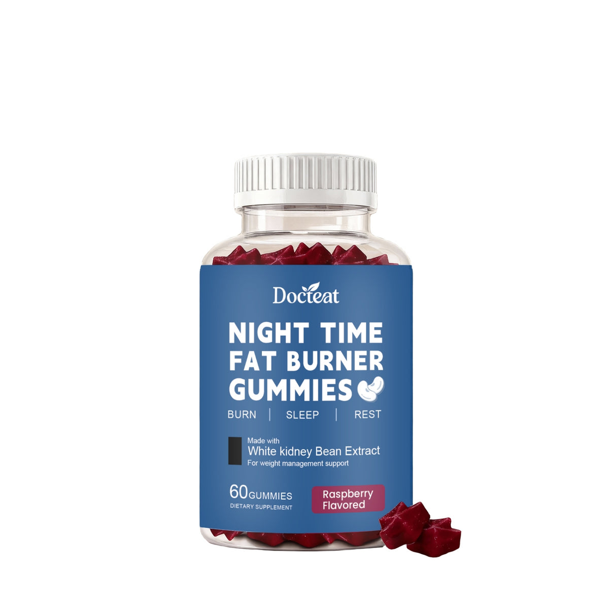 Night-Burning Fudge Gummies with Vitamin D & Melatonin - 60 Soft Candies