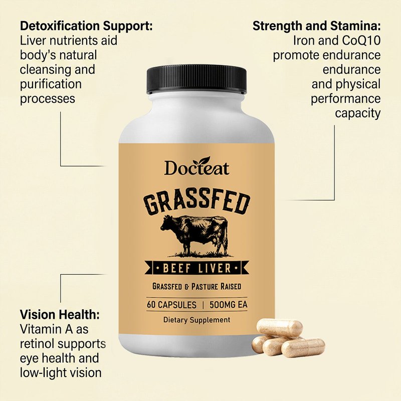 Grass-Fed Bovine Liver Capsules - 60 Count