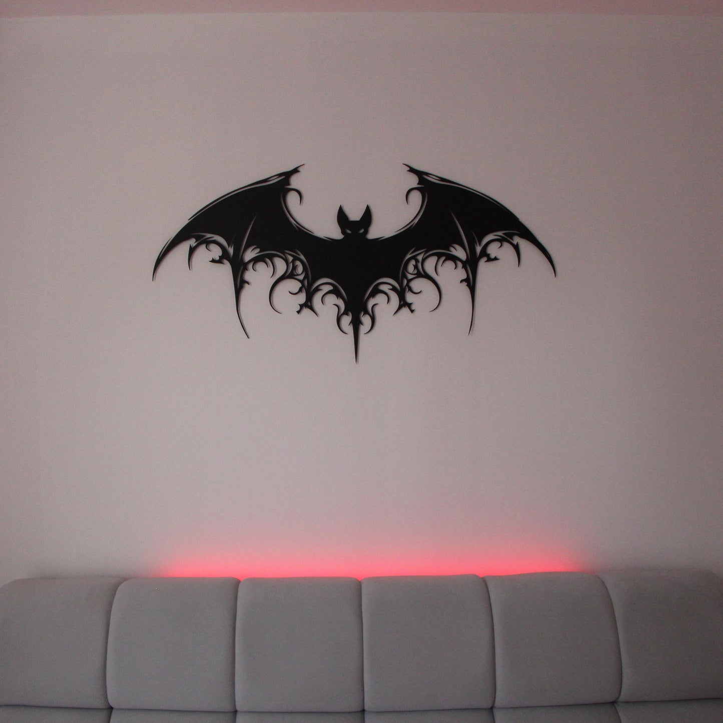 Halloween Metal Bat Wall Art - Iron Decor for Home & Garden, 20x40cm Black