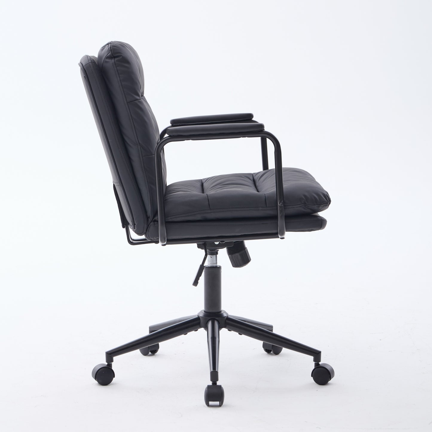 Office Chair,Mid Back Home Desk Task Chair With Wheels And Arms