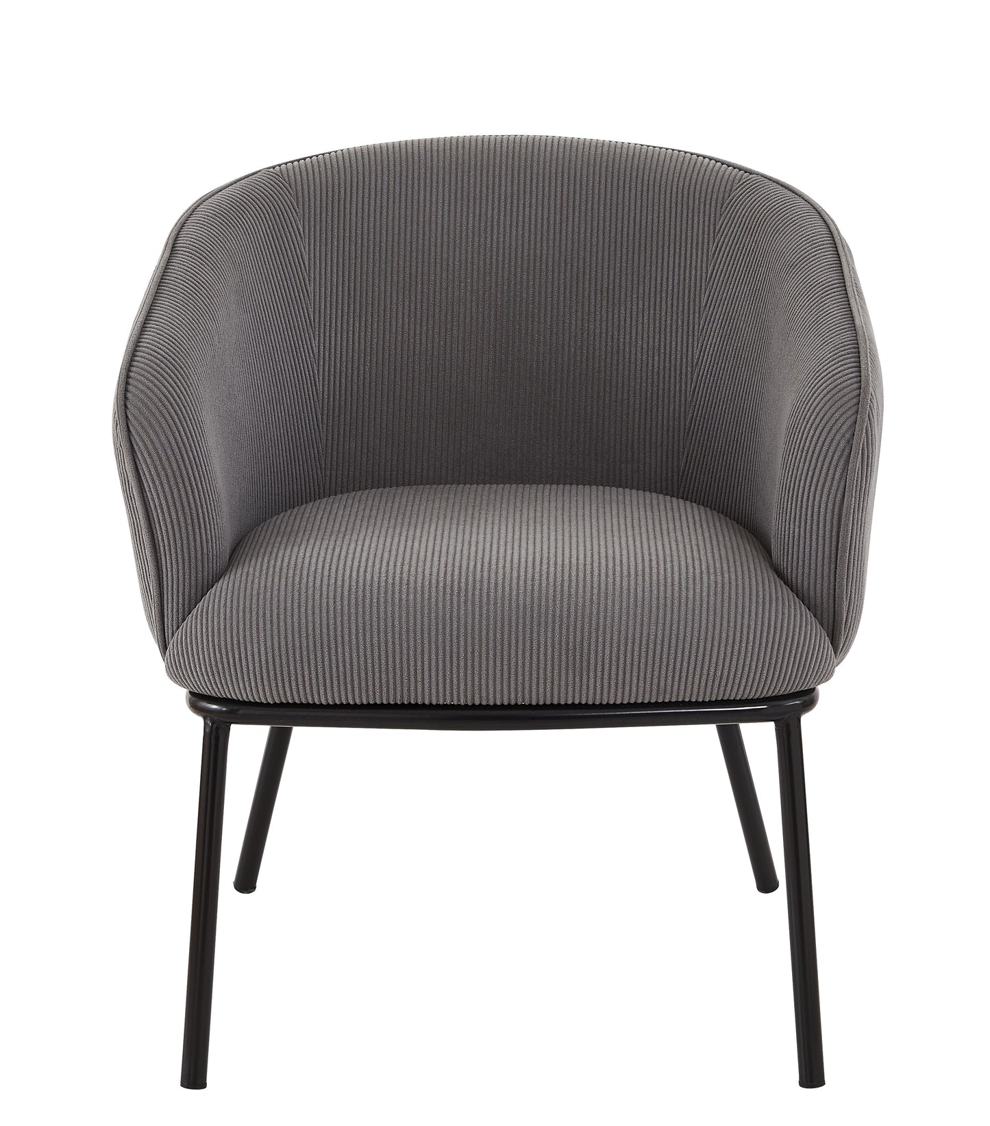 Modern Corduroy Accent Chair, Upholstered Armchair With Metal Legs,