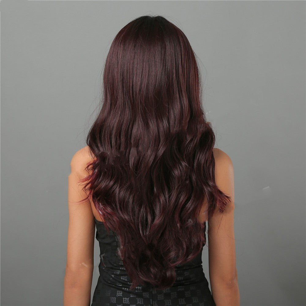 Long Curly Reddish Brown Silk Wig for Cosplay & Fashion