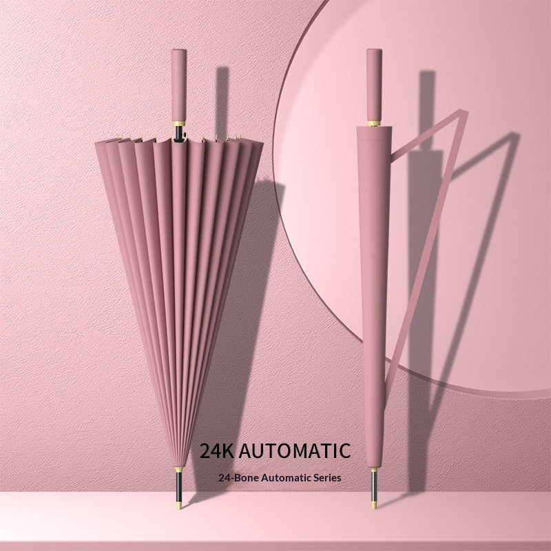 Large Automatic Long-Handled Umbrella for Sunny and Rainy Weather