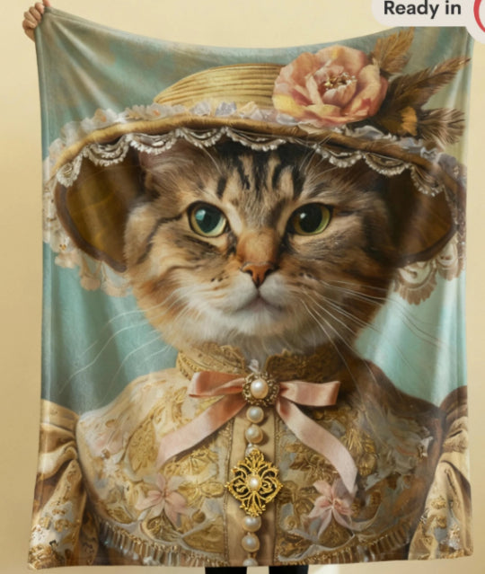 Cute Cat Flannel Digital Print Nap Blanket - All Sizes & Styles
