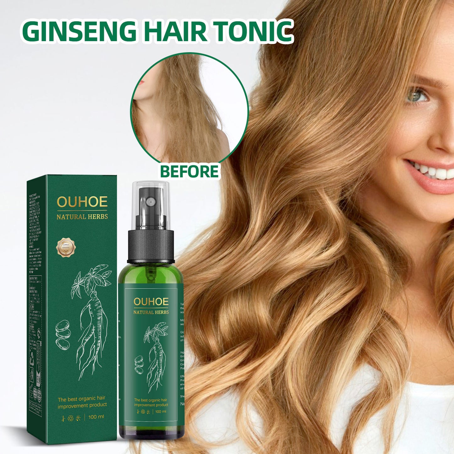 Ginseng Hair Growth Spray - Scalp Care & Hair Loss Treatment