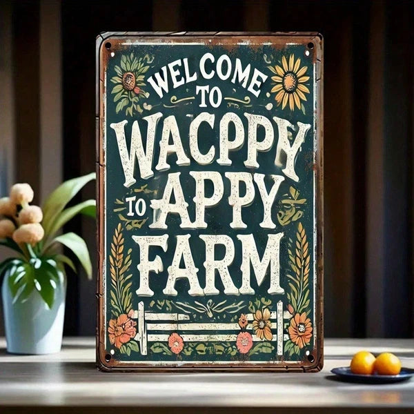 Welcome to Farm Vintage Rustic Metal Sign - 8x12 Inch Plaque