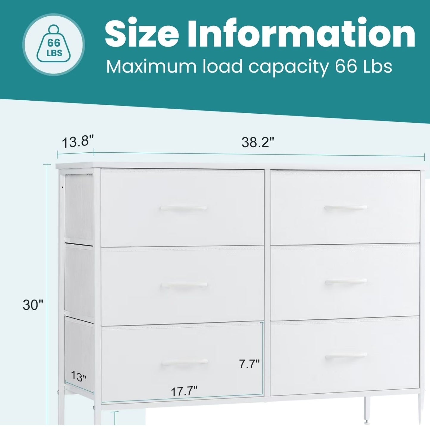6 Drawer Fabric Dresser - Versatile Storage Cabinet for Home