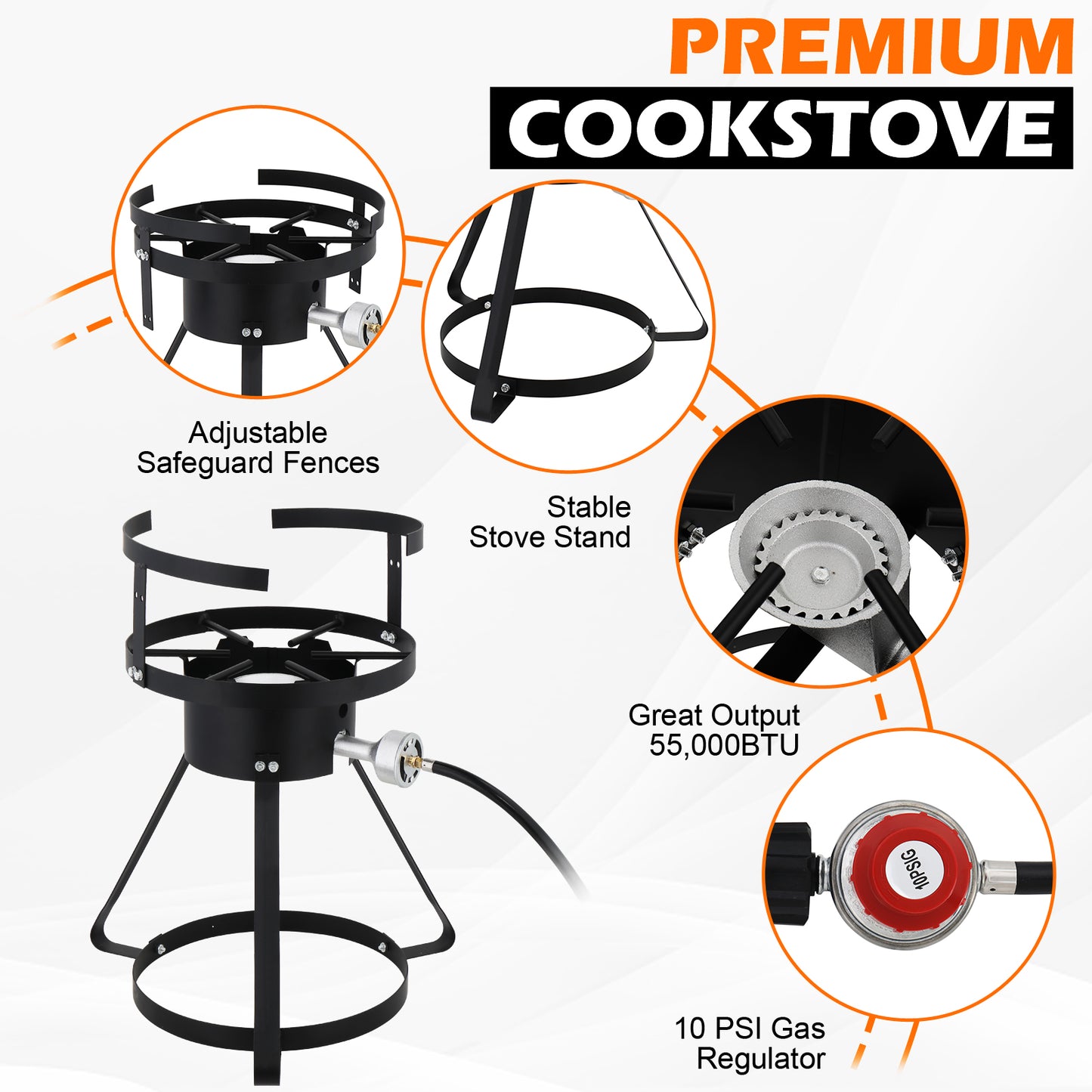 30QT Outdoor Turkey Fryer Set - Aluminum Pan & Iron Hob
