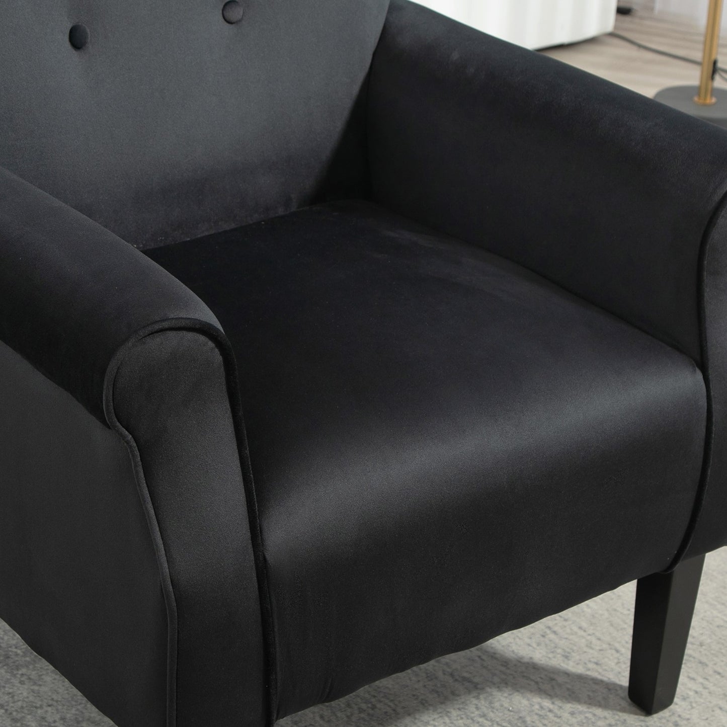 Mid-Century Modern Wingback Accent Chair, Upholstered Fabric Armchair