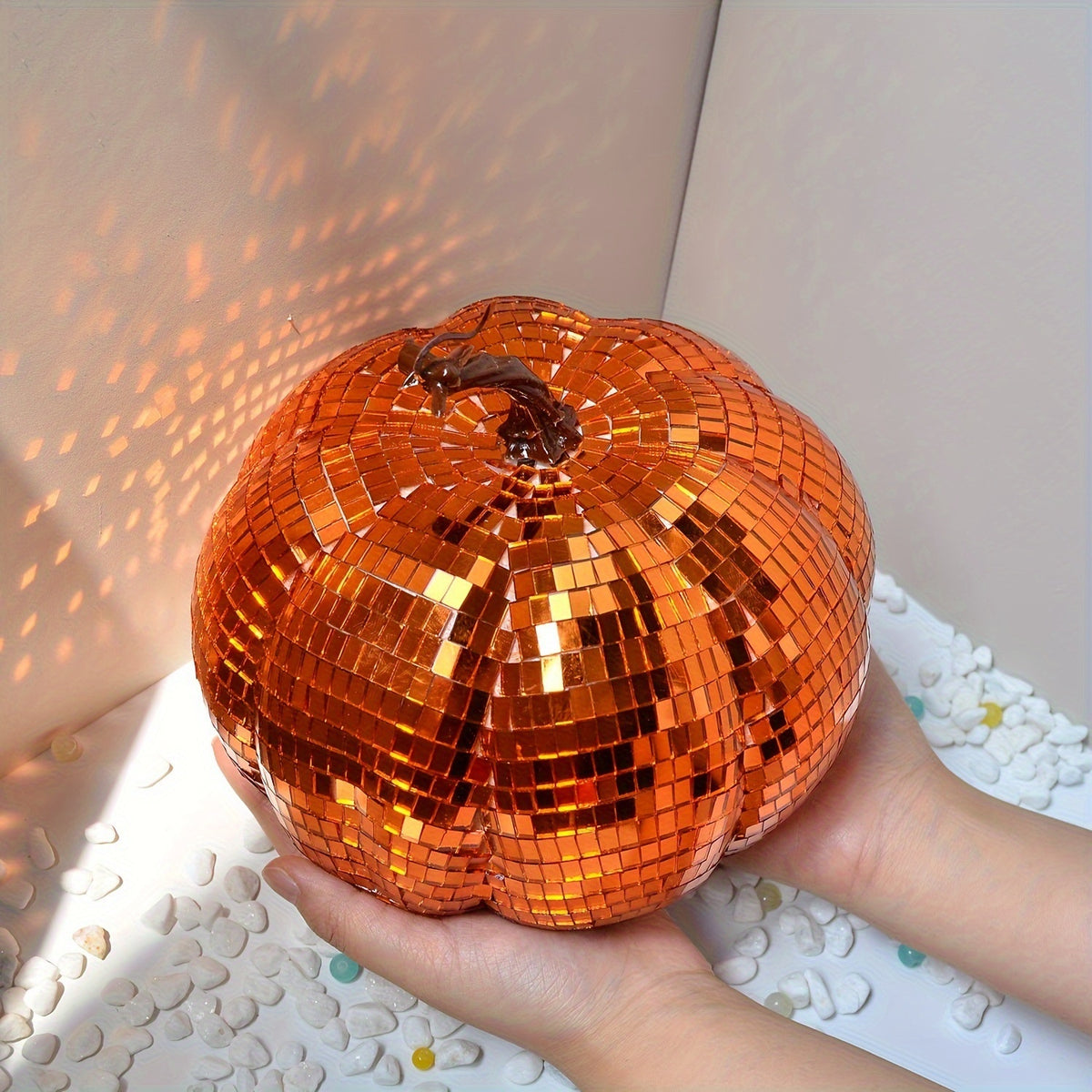 Halloween Party Home Decoration Props Mirror Glass Pumpkin - Multiple Sizes