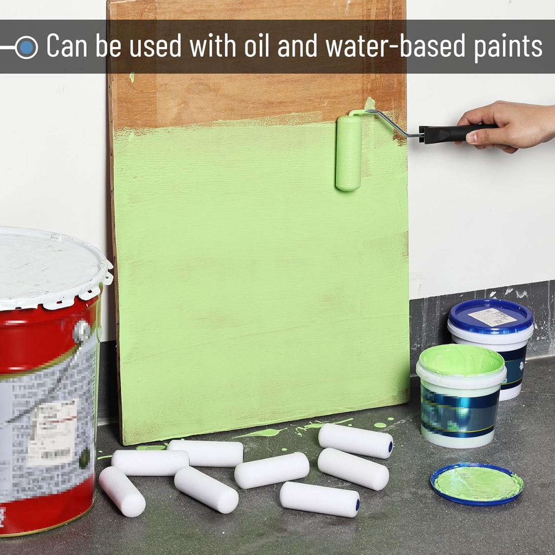 4-Inch Paint Roller Kit - 3 Pack High Density Foam Covers