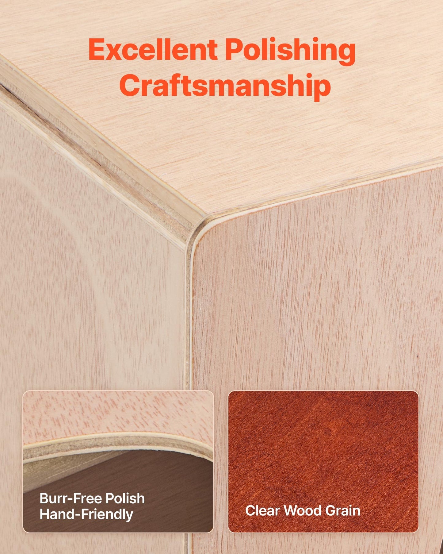 Wooden Cajon Box Drum with Adjustable Guitar Strings - Percussion Instrument
