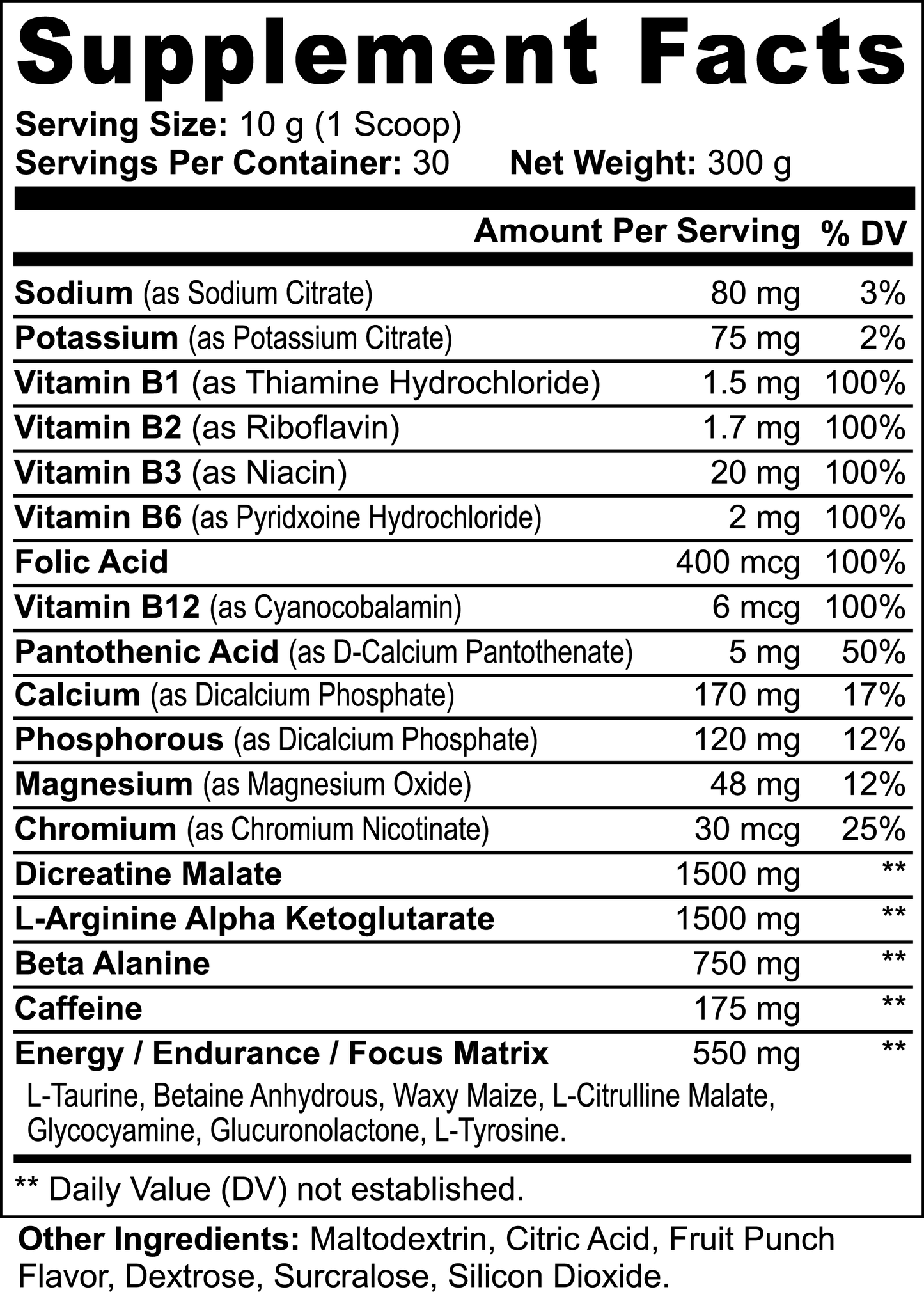 Nitric Shock Pre-Workout Powder: Strength, Energy & Focus Booster