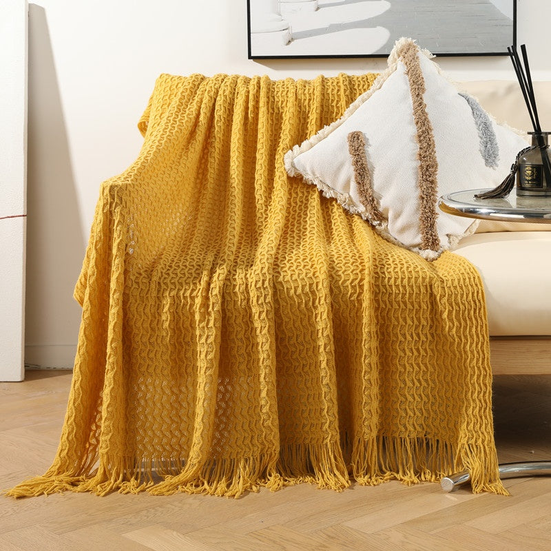 Knitted Sofa Cover Nap Blanket - Small Acrylic Throw for Couch & Chair