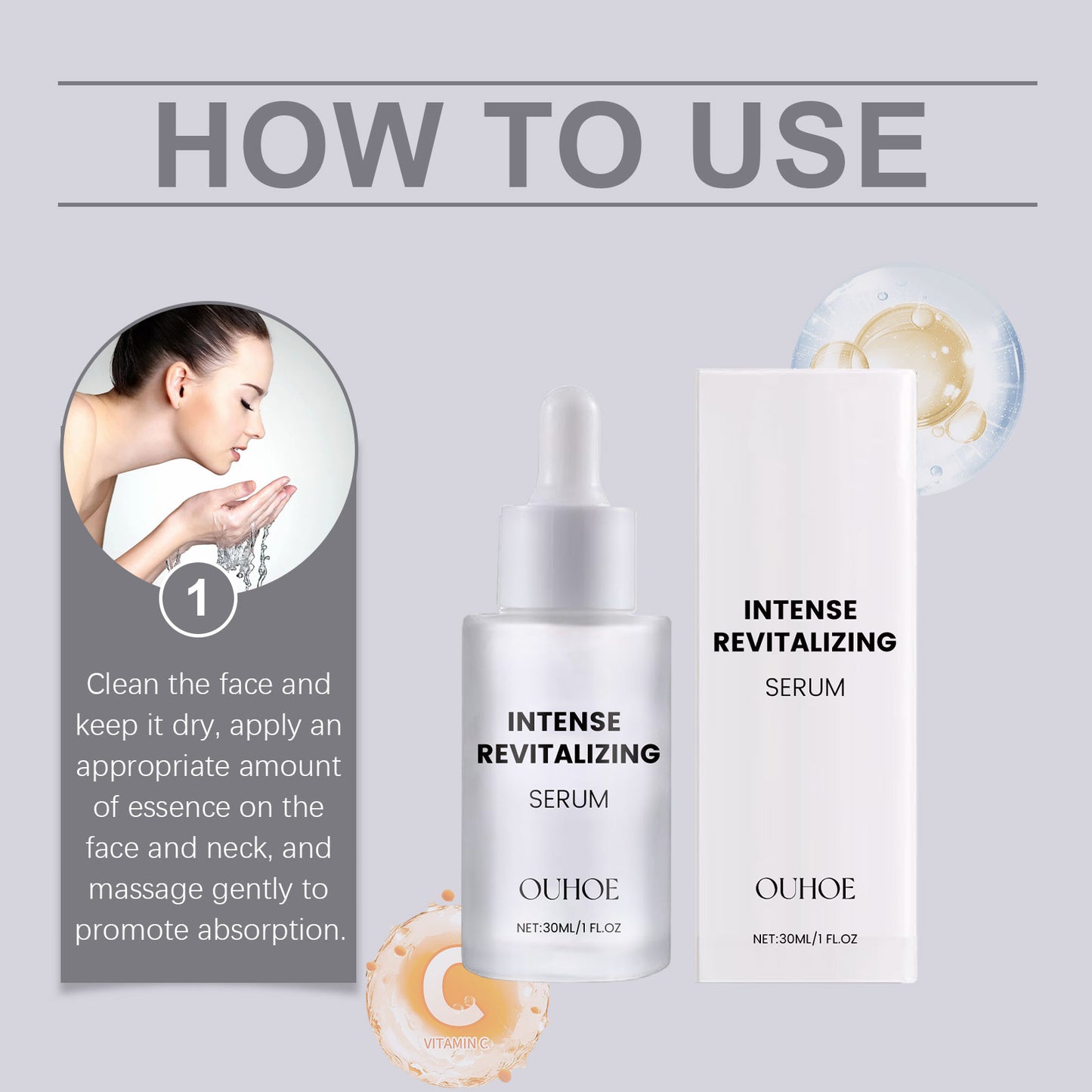 Brightening Facial Serum with Malic & Salicylic Acid - 30ml Exfoliating Essence