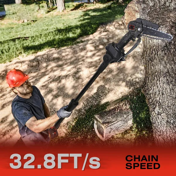Cordless Pole Saw & Mini Chainsaw for Tree Trimming - Adjustable, 2 Batteries Included