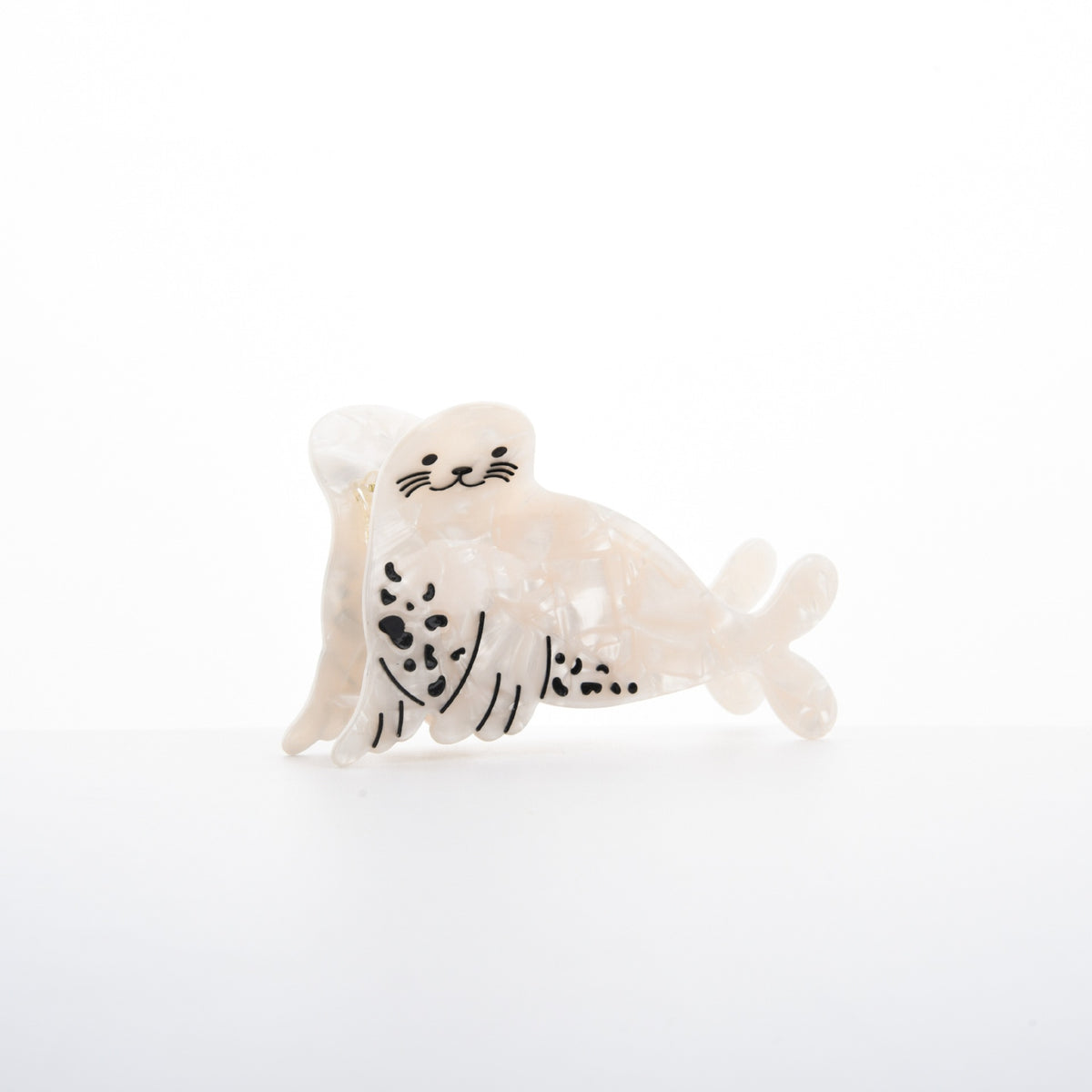Marine-Style Hair Clip for Updo - White Sea Lion