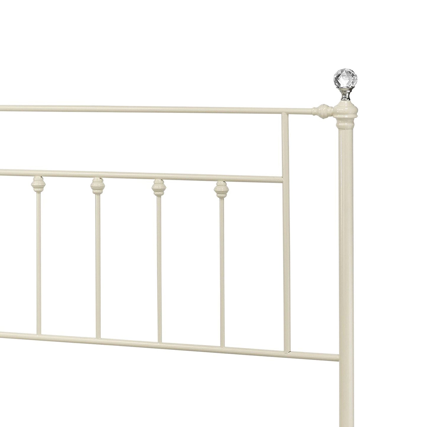 Comet White Finish Full Bed with Sturdy Metal Frame