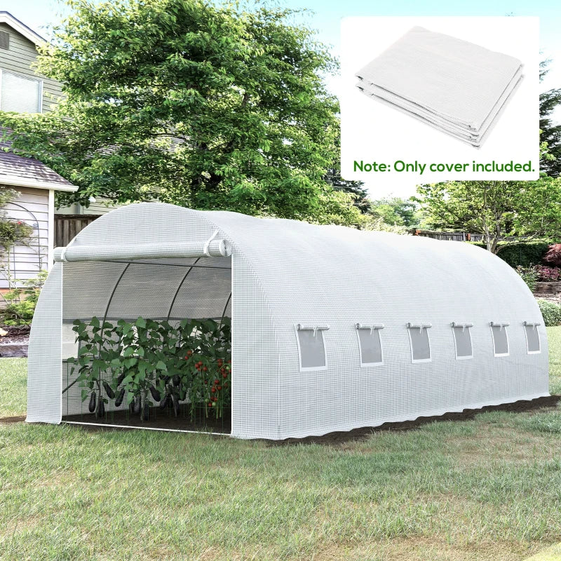 Heavy Duty Waterproof Greenhouse Cover with Windows & Reinforcement Grid