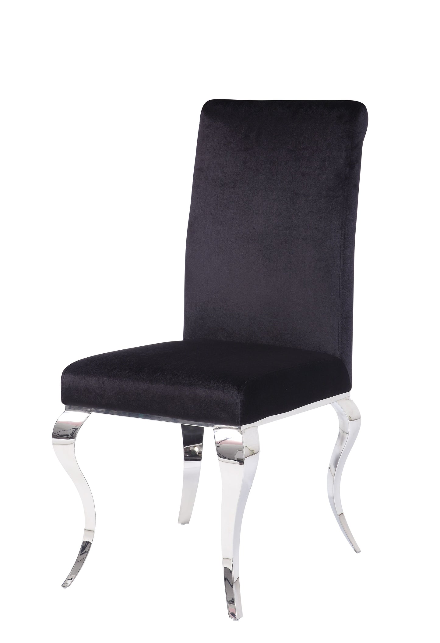 Fabiola Black Fabric & Stainless Steel Side Chair - Set of 2