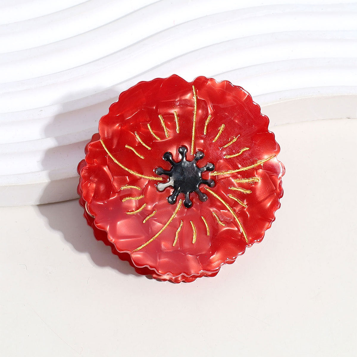 Acetate Hair Clip with Grip Lines - Multiple Colors