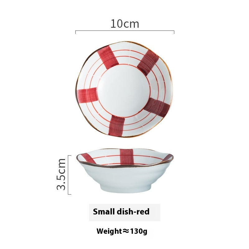 Ceramic Condiment Dish Set - Retro Style Hot Pot Vinegar Sauce Plate