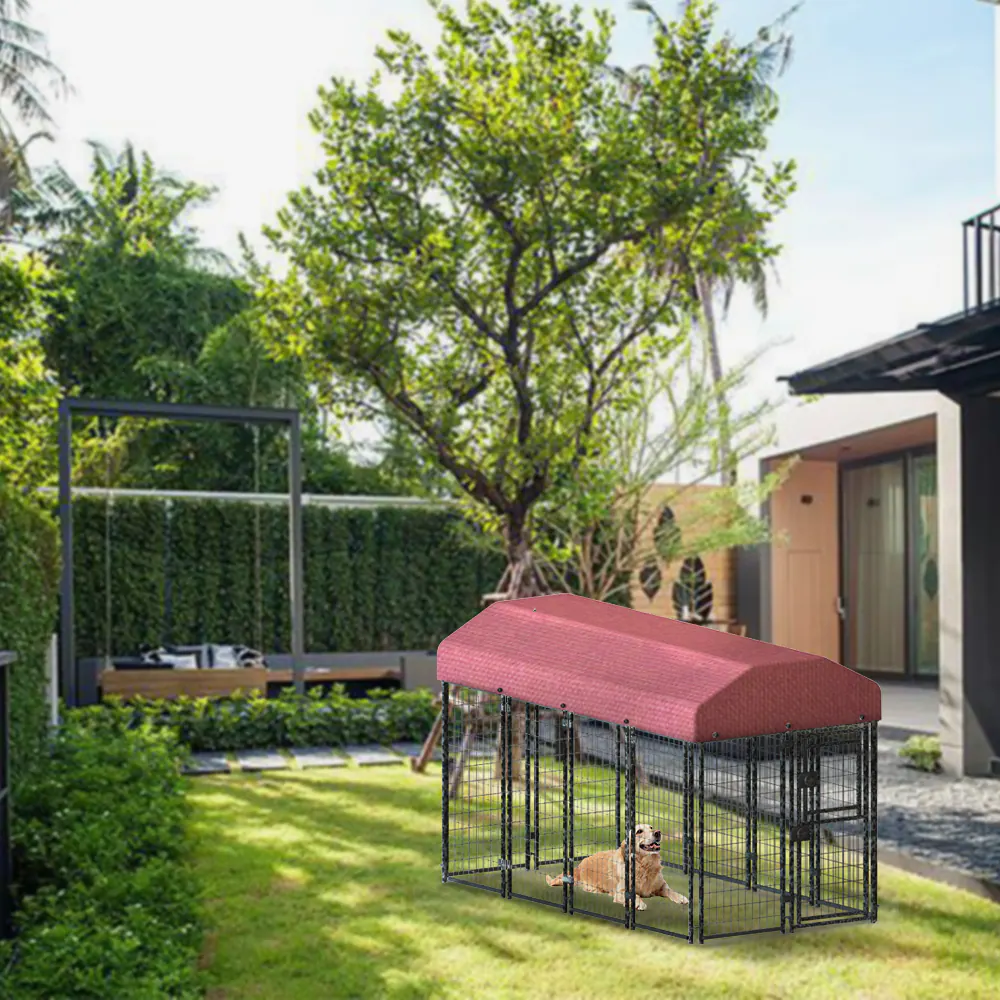 12 Pieces Square Tube Wire Pet Cage with Single Door - Black